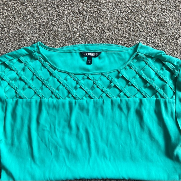 WOMENS EXPRESS GREEN SCOOP NECK TOP BLOUSE SIZE SP - Picture 9 of 9